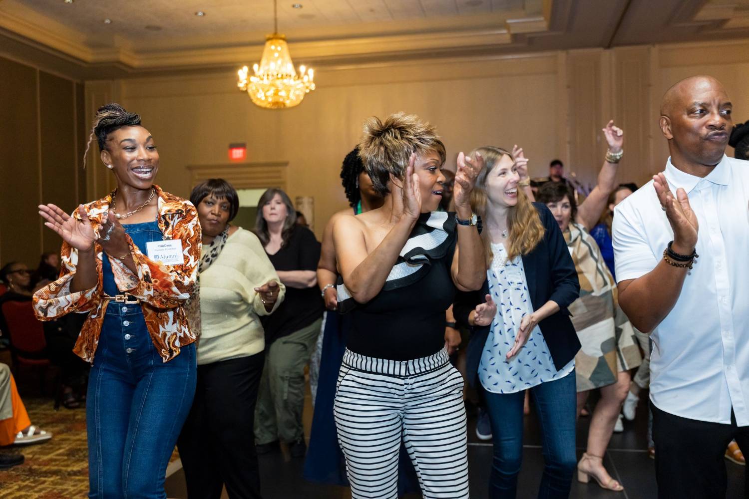 Alumni dancing at an event