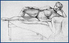 "Seated Male Nude" by Miguel Reynel, MD, Class of 2000