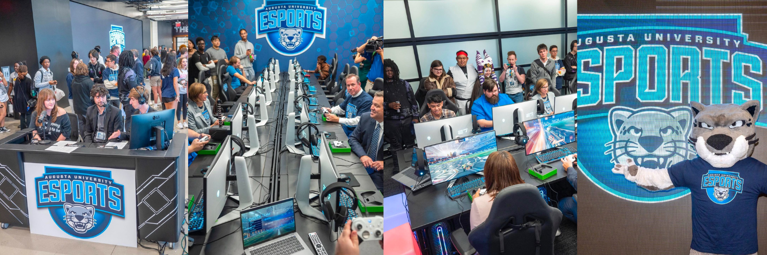 Students and faculty participate in esports indoors at Georgia Cyber Center