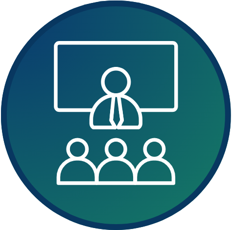 icon of a professor and class