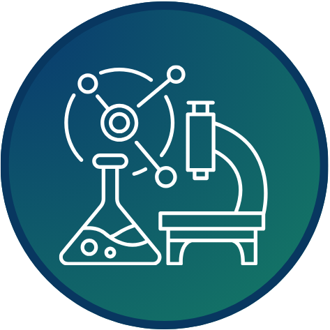 icon of a microscope and vial
