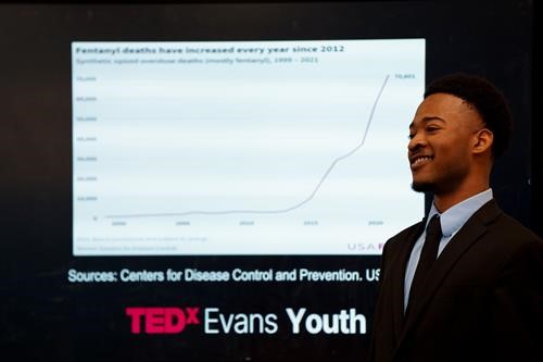 Senior Mudia Ogala speaks at TEDtalk