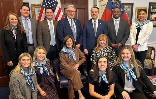 President and First Lady Keen, Monty Philpot, Congressman and Mrs. Allen, and Hill interns
