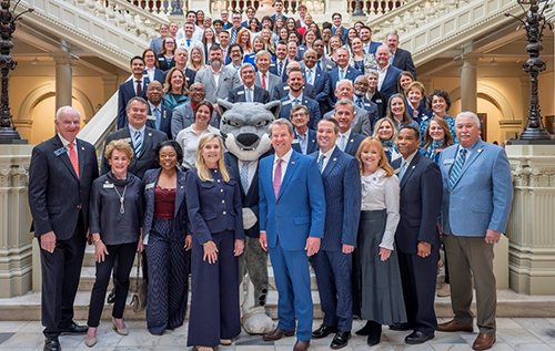 Augusta University Capitol Day 2025 picture with Governor Brian P. Kemp and Frist Lady Marty Kemp