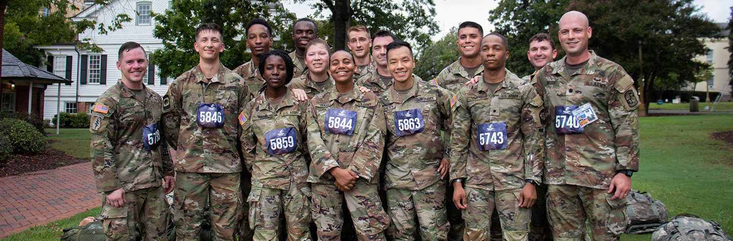 Jaguar Battalion Group stands for a picture after a 5K