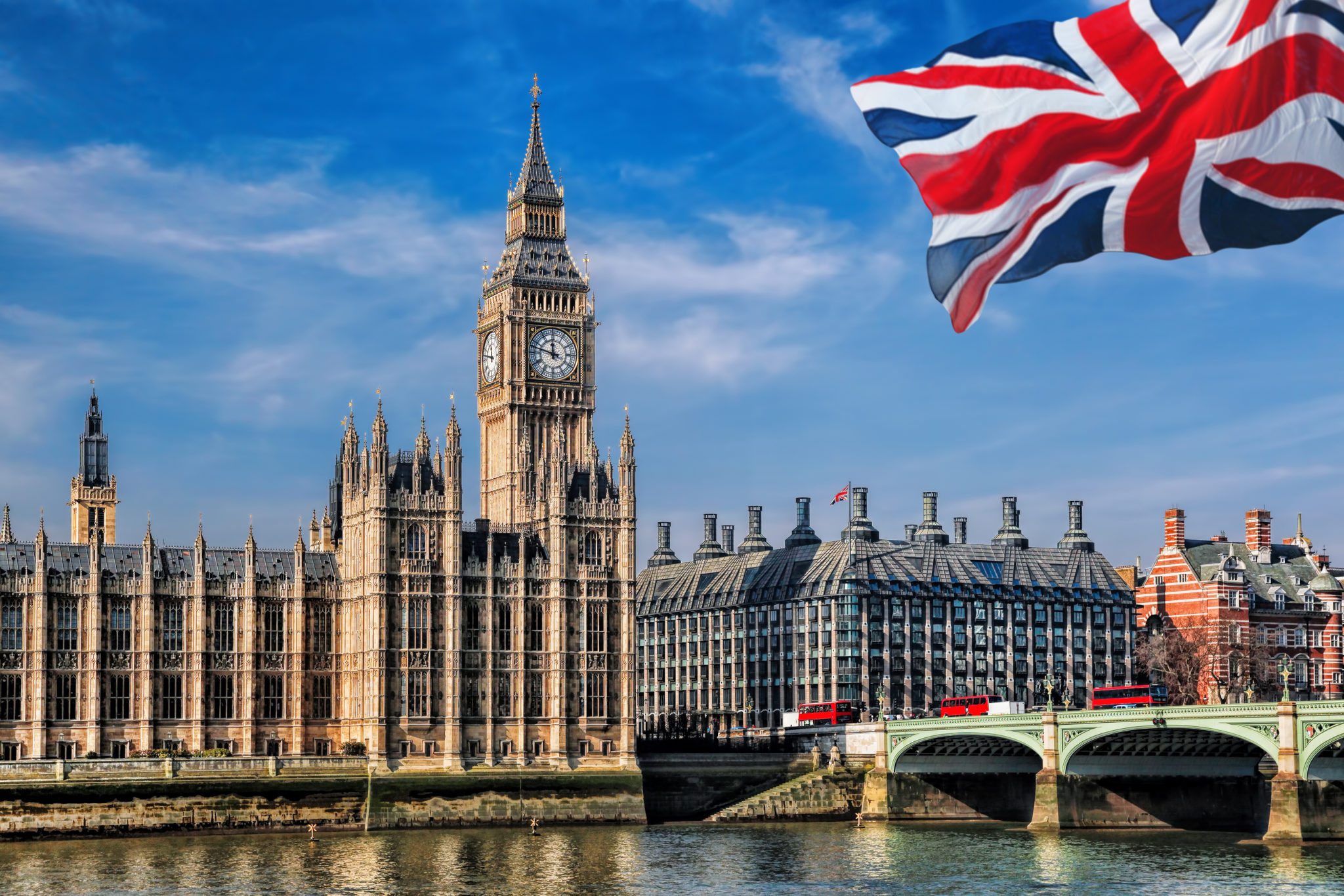 United Kingdom flag flying